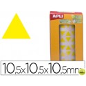 GOMETS AUTOADHESIVOS TRIANGULARES 10,5X10,5X10,5 MM AMARILLO EN ROLLO