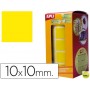 GOMETS AUTOADHESIVOS CUADRADAS 10X10 MM AMARILLO EN ROLLO
