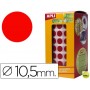 GOMETS AUTOADHESIVOS CIRCULARES 10,5 MM ROJO EN ROLLO