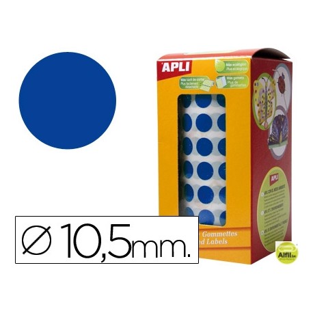 GOMETS AUTOADHESIVOS CIRCULARES 10,5MM AZUL EN ROLLO