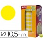 GOMETS AUTOADHESIVOS CIRCULARES 10,5MM AMARILLO EN ROLLO