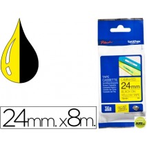 CINTA BROTHER TZE-651 AMARILLO/NEGRO 24MM LONGITUD DE 8MTS