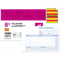 TALONARIO LIDERPAPEL ENTREGAS 8Ì ORIGINAL T128 TEXTO EN CATALAN