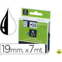 CINTA DYMO NEGRO-BLANCO 19MM X 7MT D1