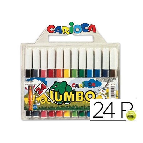 ROTULADOR CARIOCA JUMBO C/24 COLORES -PUNTA GRUESA