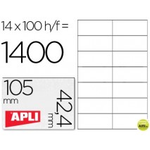 ETIQUETA ADHESIVA APLI 1277 TAMAÑO 105X42.4 MM -FOTOCOPIADORA -LASER E INKJET-CAJA CON 1400 ETIQUETA