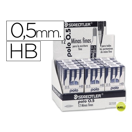 MINAS STAEDTLER GRAFITO 0,5 MMHB POLO 257 -EXPOSITOR DE 144 ESTUCHES