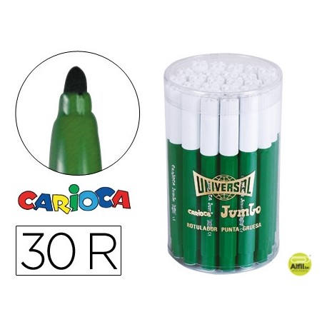 ROTULADOR CARIOCA JUMBO C-30 VERDE PUNTA GRUESA -BOTE DE 30 UNIDADES