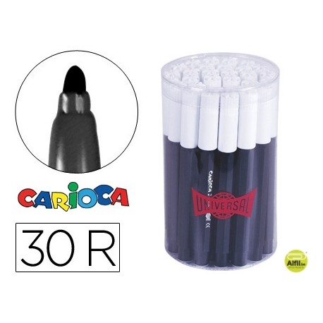 ROTULADOR CARIOCA JUMBO C-30 NEGRO PUNTA GRUESA -BOTE DE 30 UNIDADES