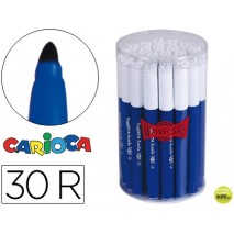 ROTULADOR CARIOCA JUMBO C-30 AZUL PUNTA GRUESA -BOTE DE 30 UNIDADES