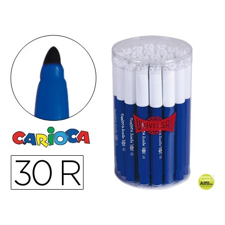 ROTULADOR CARIOCA JUMBO C-30 AZUL PUNTA GRUESA -BOTE DE 30 UNIDADES