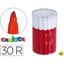 ROTULADOR CARIOCA JUMBO C-30 ROJO PUNTA GRUESA -BOTE DE 30 UNIDADES