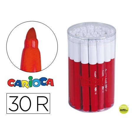 ROTULADOR CARIOCA JUMBO C-30 ROJO PUNTA GRUESA -BOTE DE 30 UNIDADES