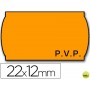 ETIQUETAS METO ONDULADAS 22 X 12 MM PVP REMOVIBLE FN. -FLUOR NARANJA -ROLLO 1500 ETIQUETAS