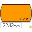 ETIQUETAS METO ONDULADAS 22 X 12 MM PVP REMOVIBLE FN. -FLUOR NARANJA -ROLLO 1500 ETIQUETAS