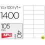 ETIQUETA ADHESIVA APLI 1275 TAMAÑO 105X40 MM -FOTOCOPIADORA -LASER -INK-JET-CAJA CON 1400 ETIQUETAS