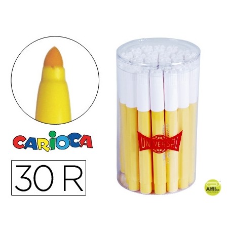 ROTULADOR CARIOCA JUMBO C-30 AMARILLO PUNTA GRUESA -BOTE DE 30 UNIDADES