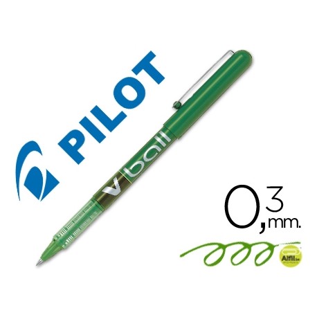 ROTULADOR PILOT ROLLER V-BALL VERDE 0.5 MM