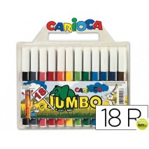 ROTULADOR CARIOCA JUMBO C/18 COLORES -PUNTA GRUESA