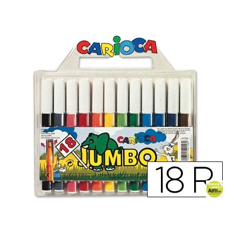 ROTULADOR CARIOCA JUMBO C/18 COLORES -PUNTA GRUESA