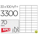 ETIQUETA ADHESIVA APLI 1270 TAMAÑO 70X25 MM -FOTOCOPIADORA -LASER -INK-JET-CAJA CON 100 HOJAS DIN A4