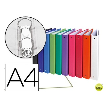CARPETA DE 2 ANILLAS 30MM REDONDAS EXACOMPTA A4 CARTON FORRADO COLORES SURTIDOS