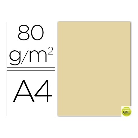 PAPEL COLOR LIDERPAPEL DIN-A4 80 GRAMOS CREMA PAQUETE DE 15 HOJAS
