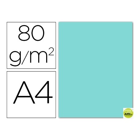 PAPEL COLOR LIDERPAPEL DIN-A4 80 GRAMOS AZUL CELESTE PAQUETE DE 15 HOJAS