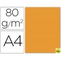 PAPEL COLOR LIDERPAPEL DIN-A4 80 GRAMOS NARANJA PAQUETE DE 15 HOJAS