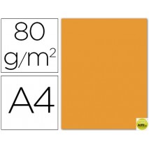PAPEL COLOR LIDERPAPEL DIN-A4 80 GRAMOS NARANJA PAQUETE DE 15 HOJAS