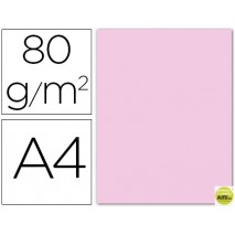 PAPEL COLOR LIDERPAPEL DIN-A4 80 GRAMOS ROSA PASTEL PAQUETE DE 15 HOJAS
