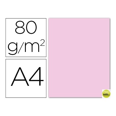 PAPEL COLOR LIDERPAPEL DIN-A4 80 GRAMOS ROSA PASTEL PAQUETE DE 15 HOJAS