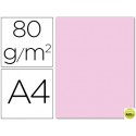 PAPEL COLOR LIDERPAPEL DIN-A4 80 GRAMOS ROSA PASTEL PAQUETE DE 15 HOJAS