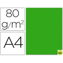 PAPEL COLOR LIDERPAPEL DIN-A4 80 GRAMOS VERDE PAQUETE DE 15 HOJAS