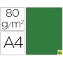 PAPEL COLOR LIDERPAPEL DIN-A4 80 GRAMOS VERDE ACEBO PAQUETE DE 15 HOJAS