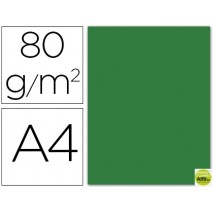 PAPEL COLOR LIDERPAPEL DIN-A4 80 GRAMOS VERDE ACEBO PAQUETE DE 15 HOJAS