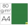 PAPEL COLOR LIDERPAPEL DIN-A4 80 GRAMOS VERDE ACEBO PAQUETE DE 15 HOJAS