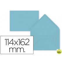 SOBRE LIDERPAPEL C6 AZUL CELESTE 114X162 MM 80GR