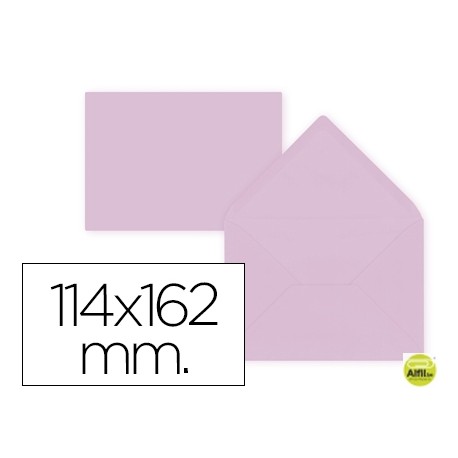 SOBRE LIDERPAPEL C6 ROSA PALIDO 114X162 MM 80GR
