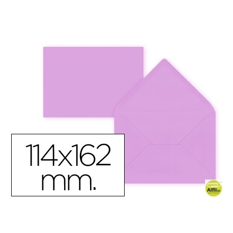 SOBRE LIDERPAPEL C6 LILA 114X162 MM 80GR