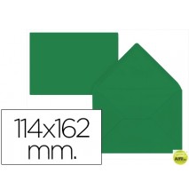 SOBRE LIDERPAPEL C6 VERDE ACEBO 114X162 MM 80GR