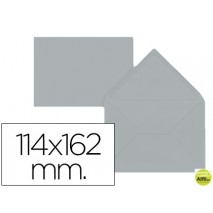 SOBRE LIDERPAPEL C6 GRIS 114X162 MM 80GR