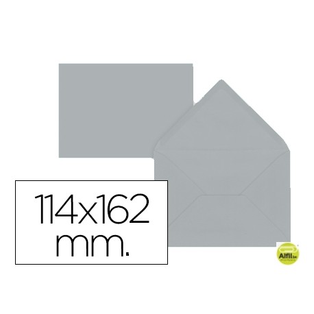SOBRE LIDERPAPEL C6 GRIS 114X162 MM 80GR