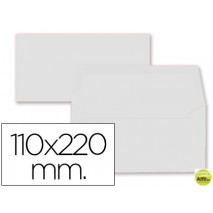 SOBRE LIDERPAPEL AMERICANO BLANCO 110X220 MM 80 GR PACK DE 9 UNIDADES