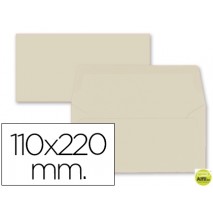 SOBRE LIDERPAPEL AMERICANO CREMA 110X220 MM 80 GR PACK DE 9 UNIDADES
