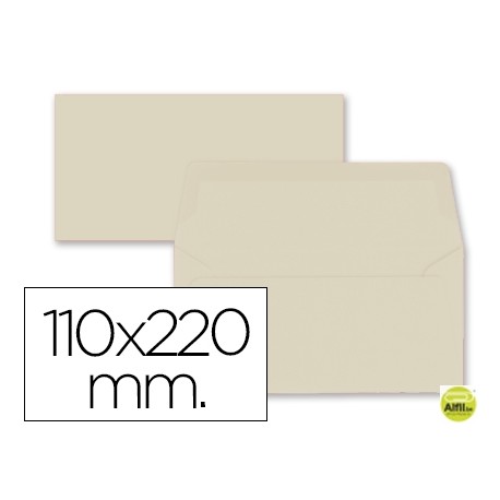 SOBRE LIDERPAPEL AMERICANO CREMA 110X220 MM 80 GR PACK DE 9 UNIDADES