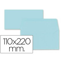 SOBRE LIDERPAPEL AMERICANO AZUL CELESTE 110X220 MM 80 GR