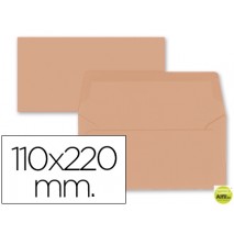 SOBRE LIDERPAPEL AMERICANO NARANJA 110X220 MM 80 GR PACK 9 UNIDADES