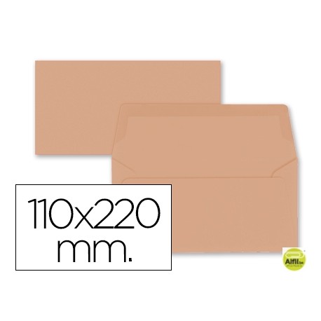 SOBRE LIDERPAPEL AMERICANO NARANJA 110X220 MM 80 GR PACK 9 UNIDADES