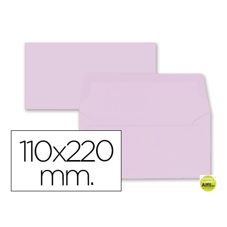 SOBRE LIDERPAPEL AMERICANO ROSA PALIDO 110X220 MM 80 GR